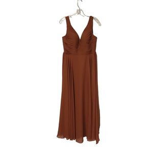 Pomuyoo Burnt Orange Long Sleeveless Formal‎ Dress Women's Size 8